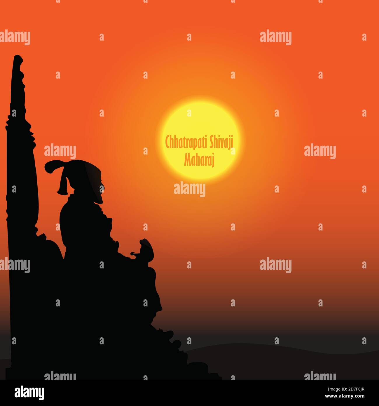 illustrazione di chhatrapati shivaji maharaj jayanti. tramonto o sfondo alba. Illustrazione vettoriale. Illustrazione Vettoriale