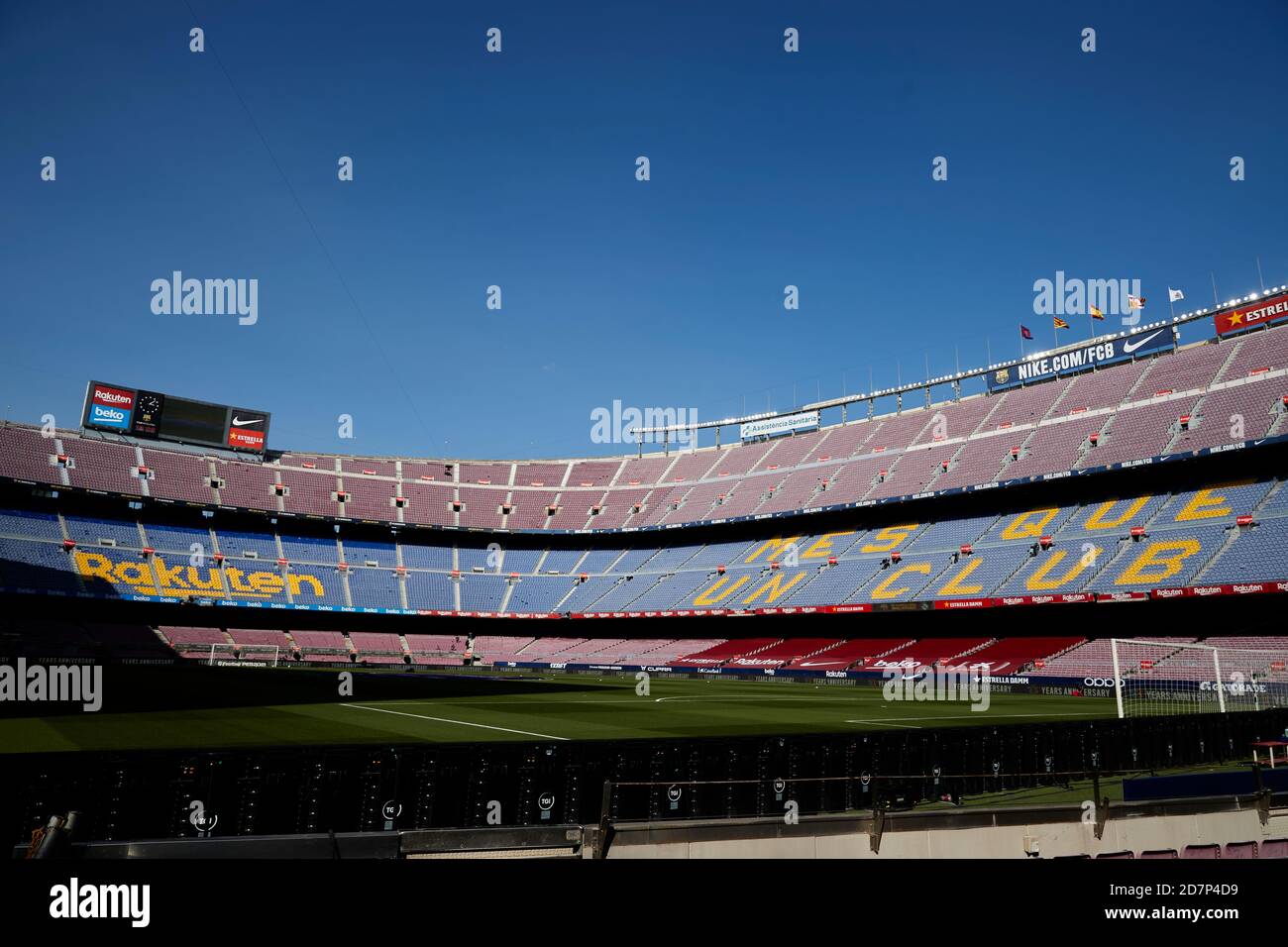 Barcellona, Spagna. 24 Ott 2020. Camp Nou Stadium prima della Liga match tra FC Barcelona e Real Madrid il 24 2020 ottobre a Barcellona, Spagna. Credit: Dax Images/Alamy Live News Foto Stock