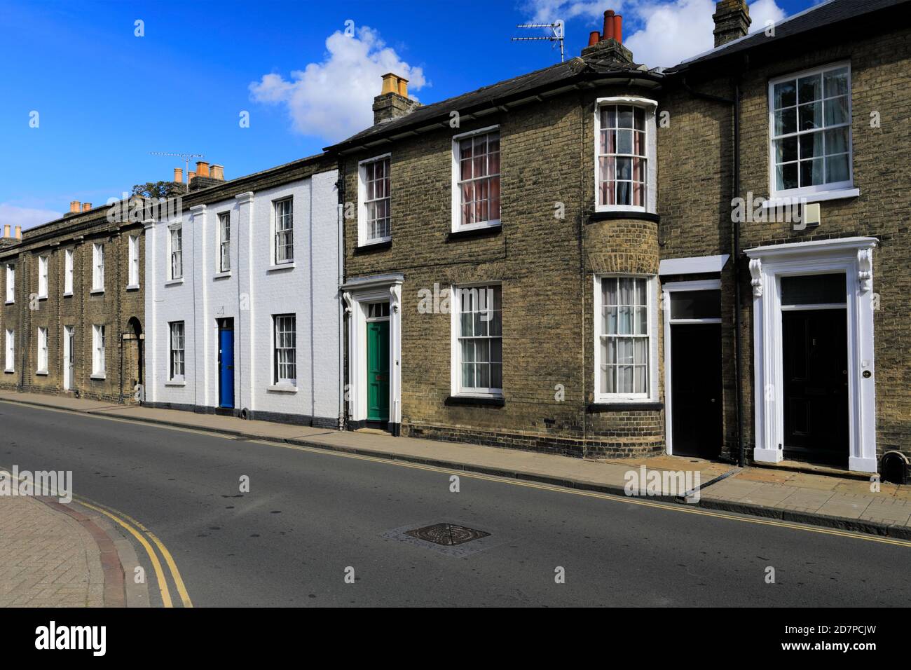 Case residenziali a Parker Street, Cambridge City, Cambridgeshire, Inghilterra, Regno Unito Foto Stock