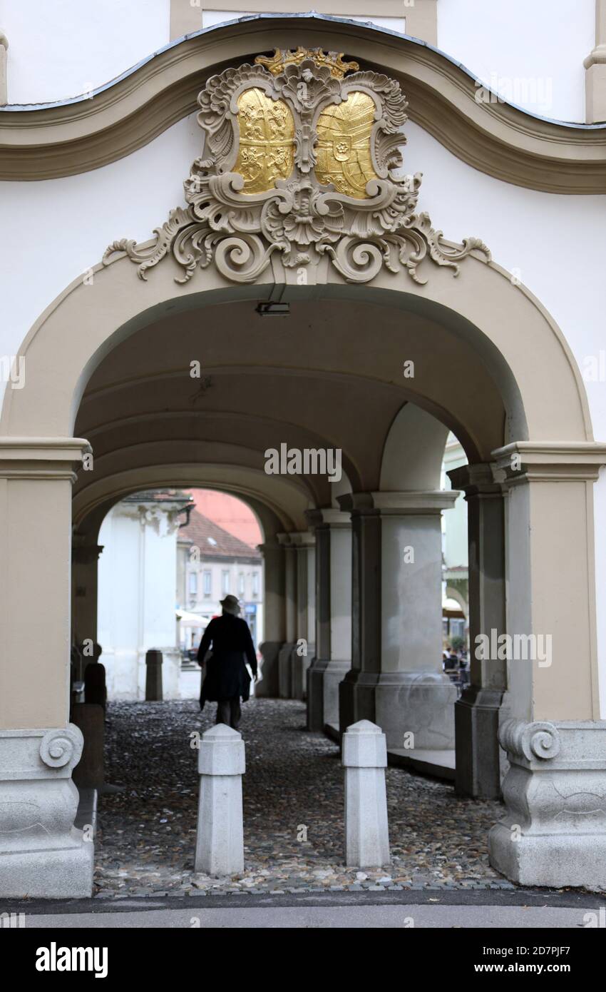 Stemma all'esterno del Castello di Maribor Foto Stock
