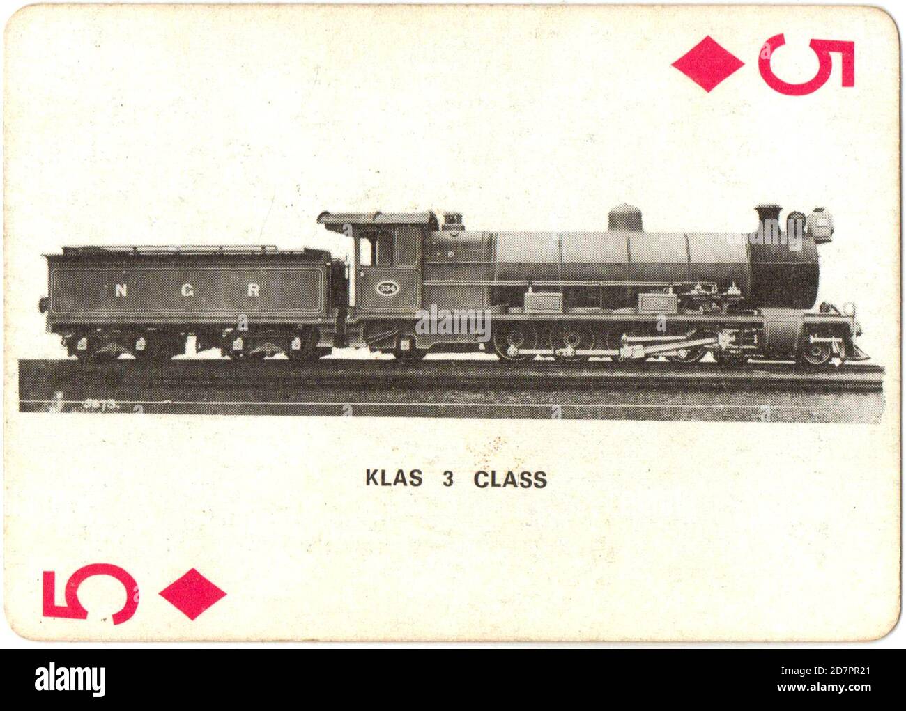 Storia del Sud Africa: Sar Museum Playing Cards - Diamond FiveClass 3 1450 (4-8-2)ex NGR 334 ca. Foto Stock