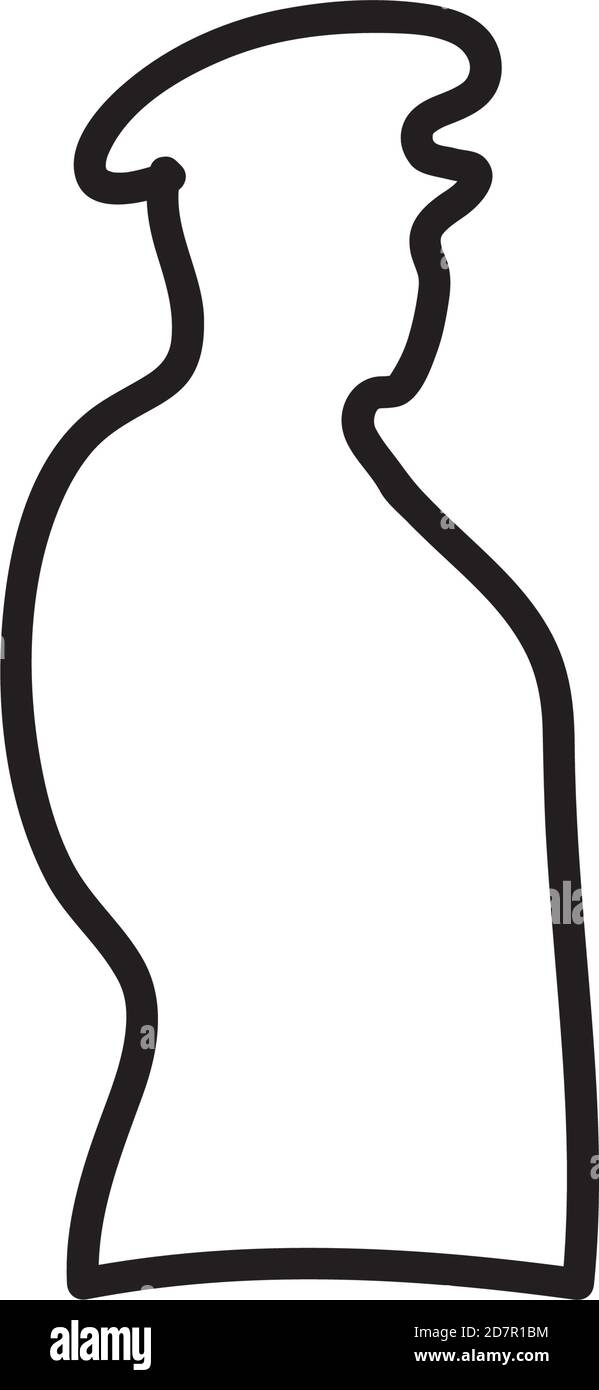 icona della silhouette soldato su sfondo bianco, stile linea, illustrazione vettoriale Illustrazione Vettoriale