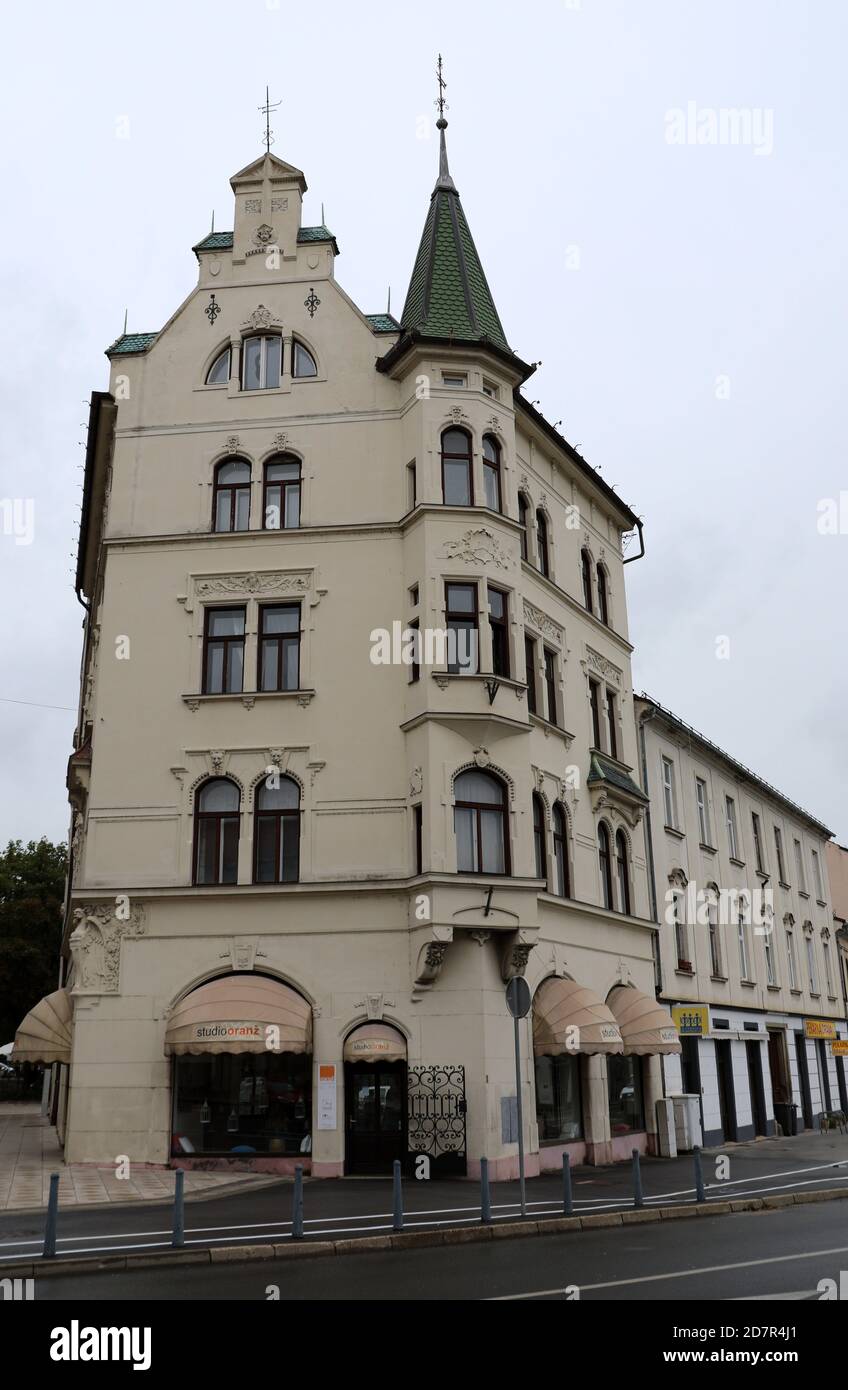 Architettura storica a Maribor nella Slovenia orientale Foto Stock