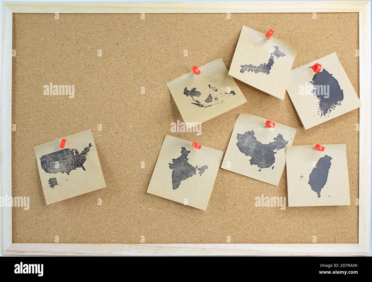 stati del pacifico sulla mappa Foto Stock