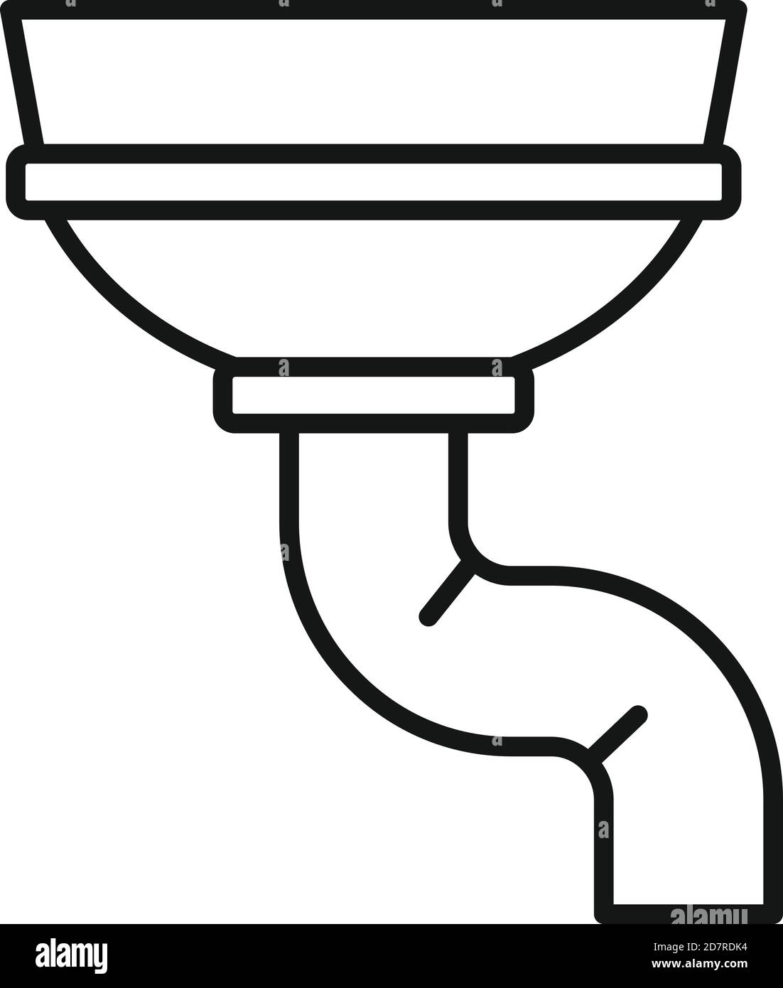 Icona di solcatura in cemento. Icona del vettore di grondaia del calcestruzzo di contorno per disegno di fotoricettore isolato su sfondo bianco Illustrazione Vettoriale