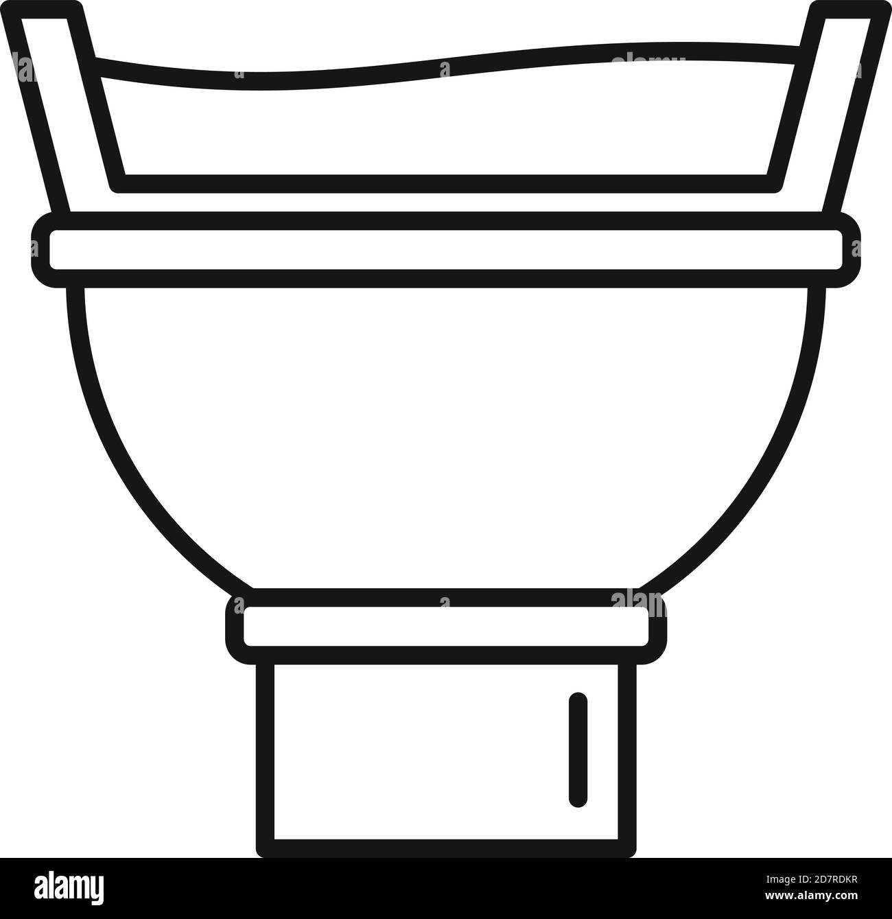 Icona della scanalatura in acciaio. Contorno in acciaio canaletta vettoriale icona per web design isolato su sfondo bianco Illustrazione Vettoriale