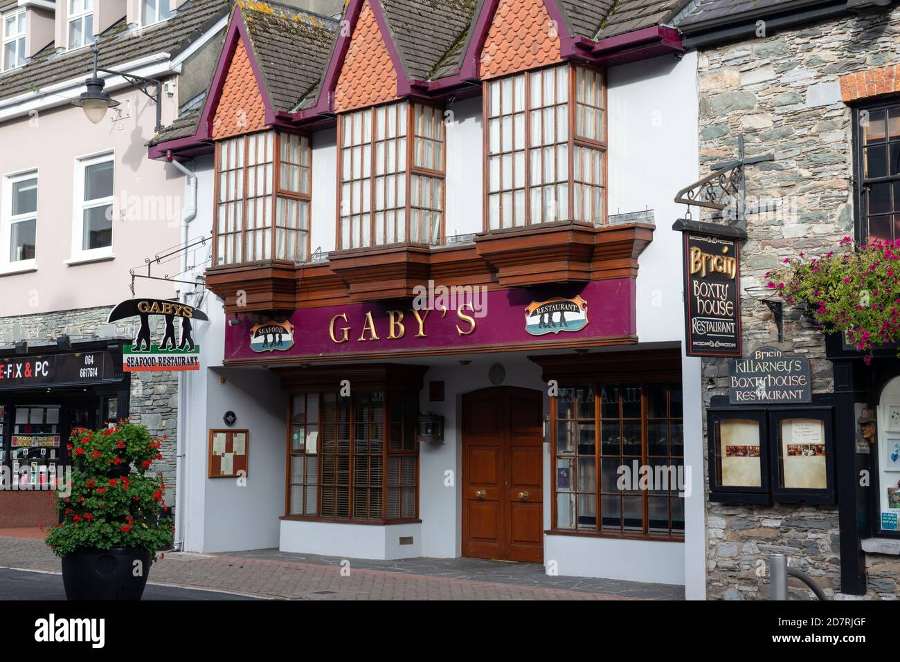 Killarney Shops, bar e ristoranti Gaby's Restaurant a Killarney, Contea di Kerry, Irlanda Foto Stock