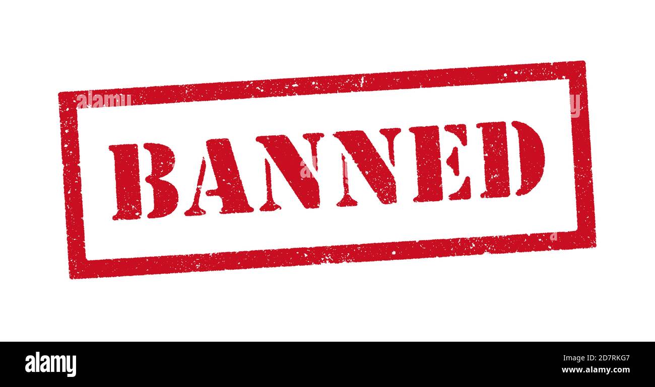 Illustrazione vettoriale della parola banned red ink stamp Illustrazione Vettoriale