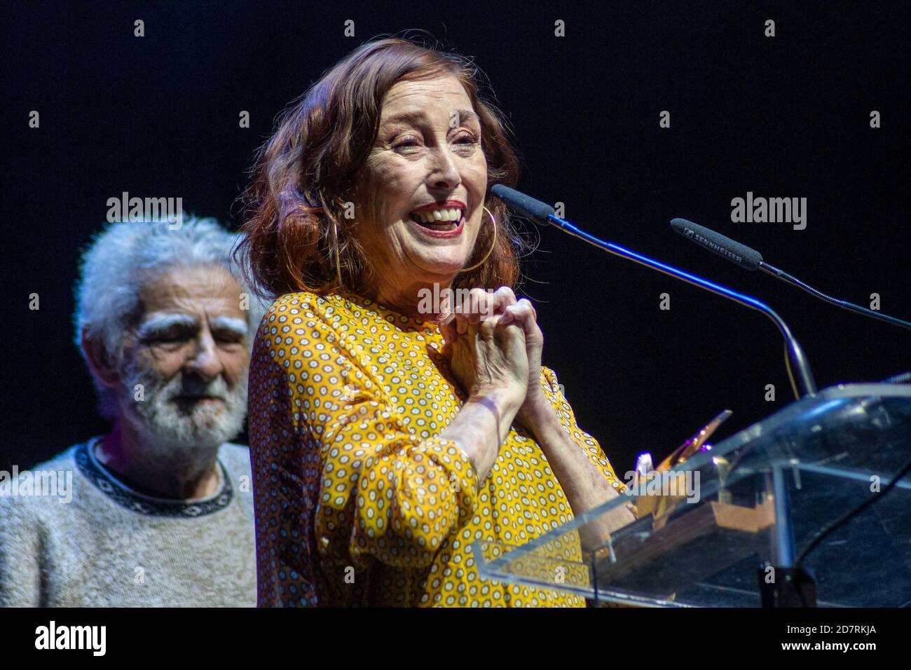 Veronica Forque riceve il premio da 'Union de Actores' Awards 2020 al Teatro Circo Price di Madrid, Spagna.09 Marzo 2020. (Oscar Gil / Alfa Images Foto Stock