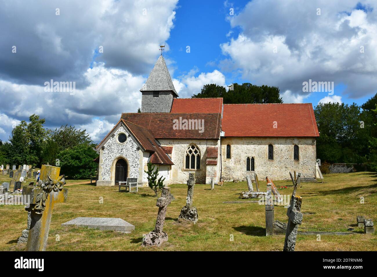 La Chiesa di Santa Maria la Vergine, accanto a Silchester Roman City, Silchester, Hampshire, Regno Unito Foto Stock