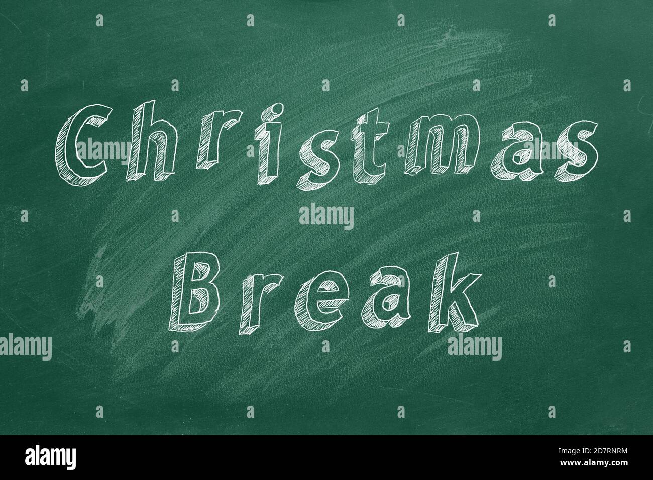 Testo di disegno a mano Christmas Break sulla lavagna verde Foto Stock