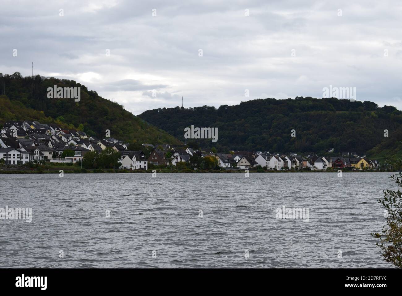 Vista di Oberfell, Mosel Foto Stock