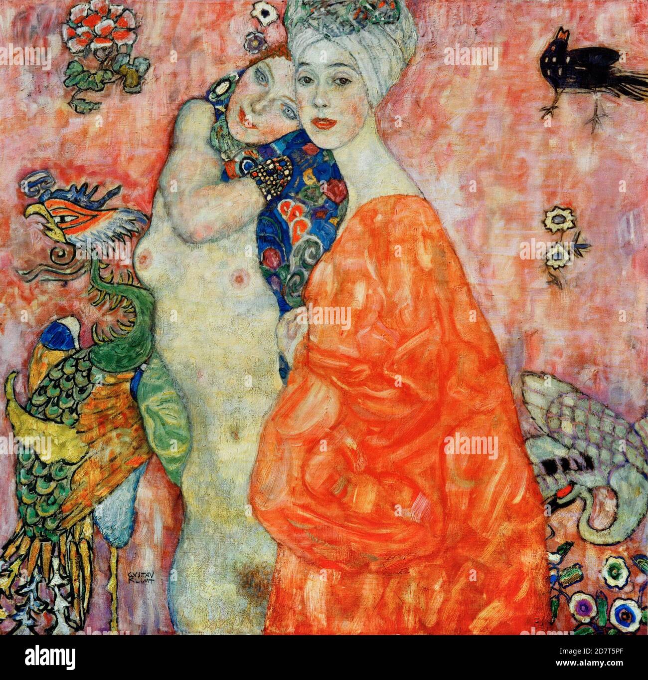 Titolo: I Girlfriends Creatore: Gustav Klimt Data: 1916-17 Medium: Olio su tela dimensioni: 99 x 99 cm Foto Stock
