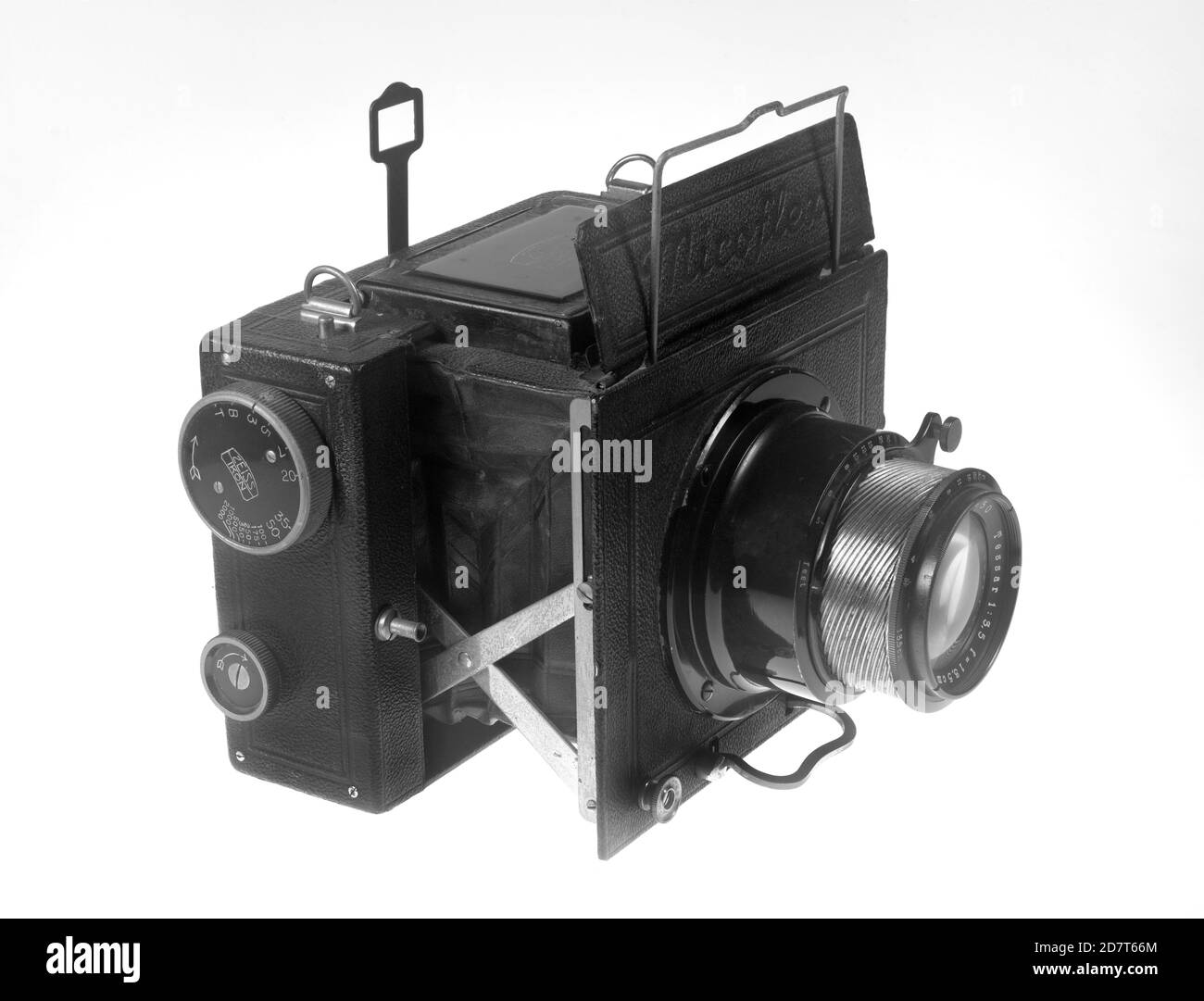 Zeiss Ikon Miroflex A (859/3) c1930-36 telecamera pieghevole con piastra SLR da 6.5x9cm, spesso utilizzata come macchina fotografica da stampa. Foto Stock