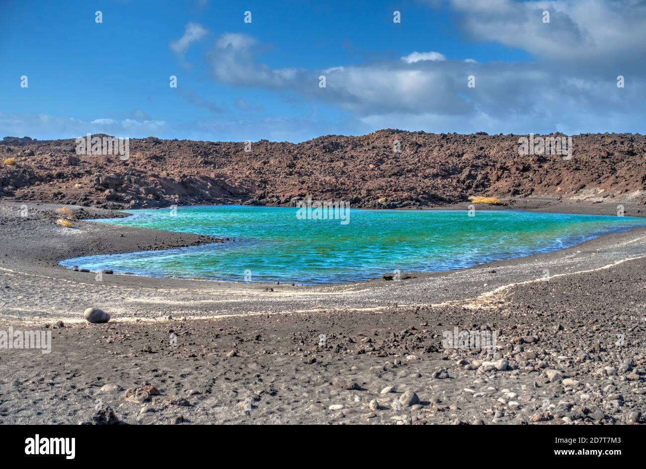 El Golfo e Lago Verde, Lanzarote, immagine HDR Foto Stock