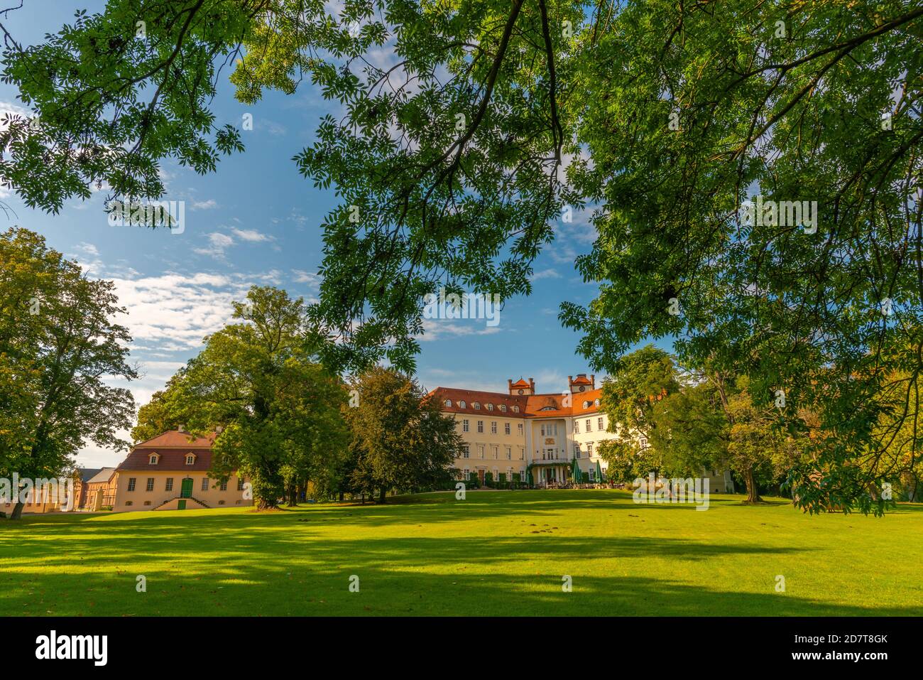 Palazzo degli ex conti di Lynar, Lübbenau, centro turistico della foresta di Spree, Oberspreewald, Biospärenreservat, Brandeburgo, Germania orientale, Europa Foto Stock