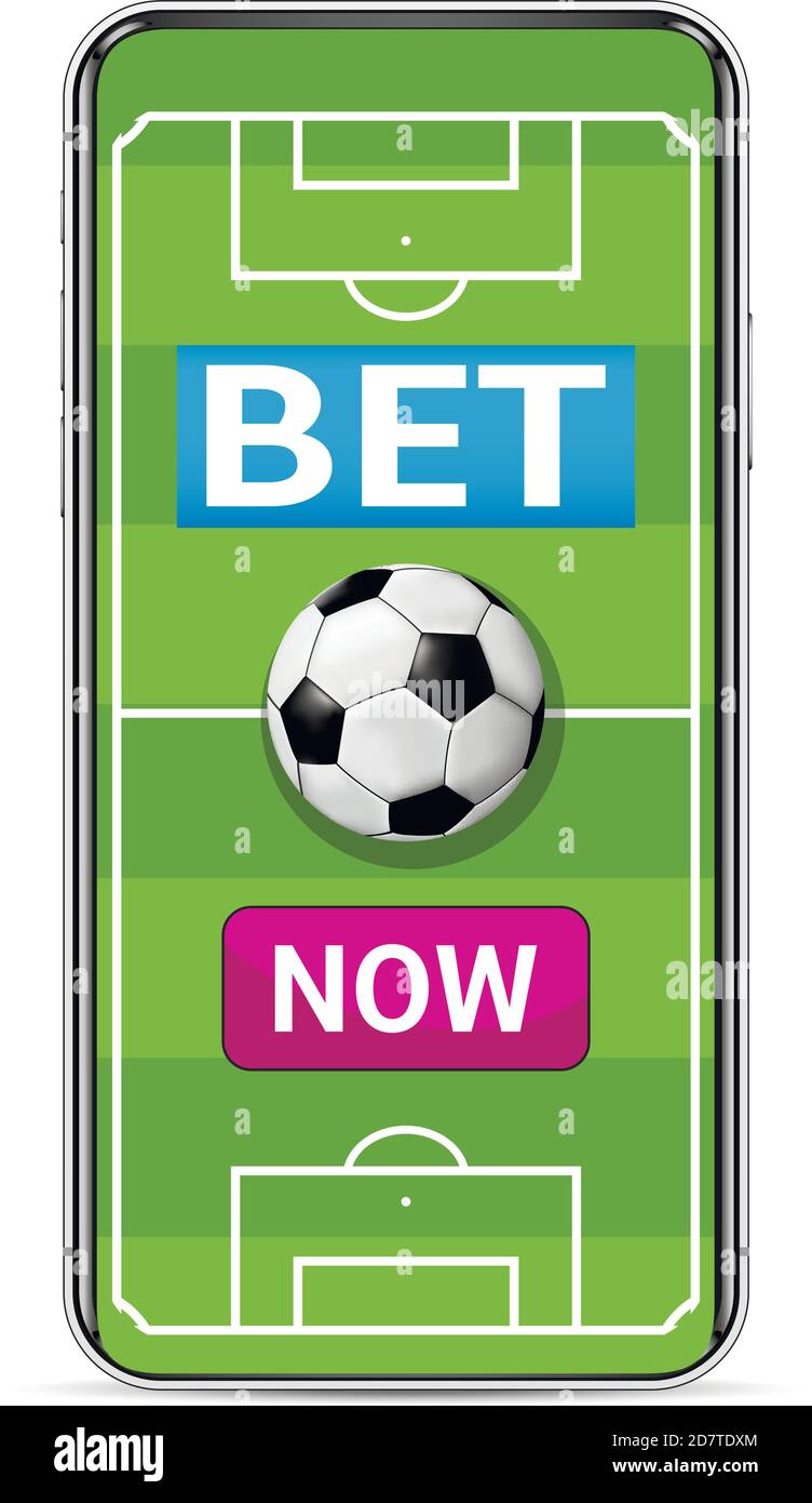 Smartphone con campo da calcio per scommesse online Immagine e Vettoriale -  Alamy
