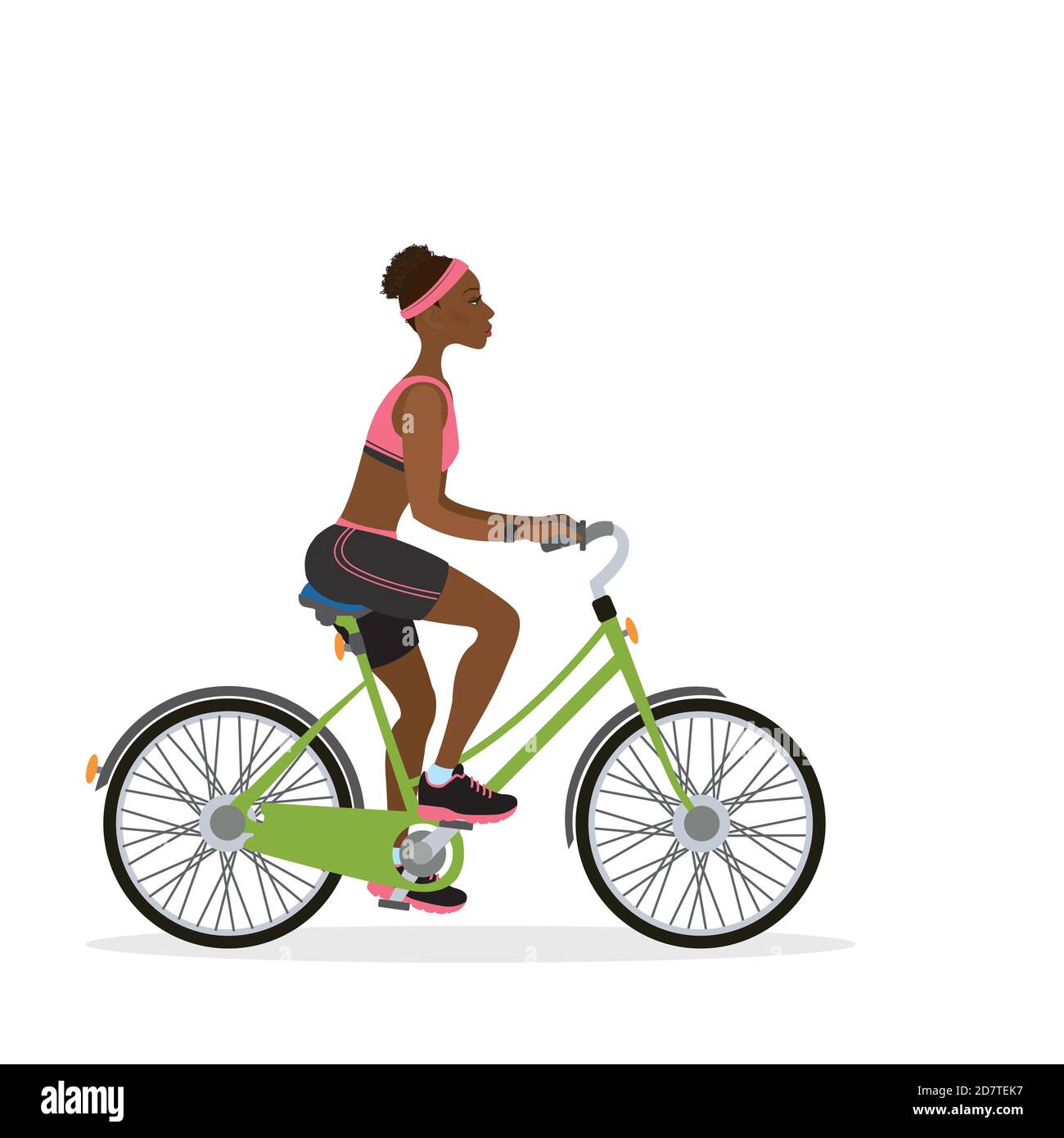 Biciclista femminile afroamericana Illustrazione Vettoriale