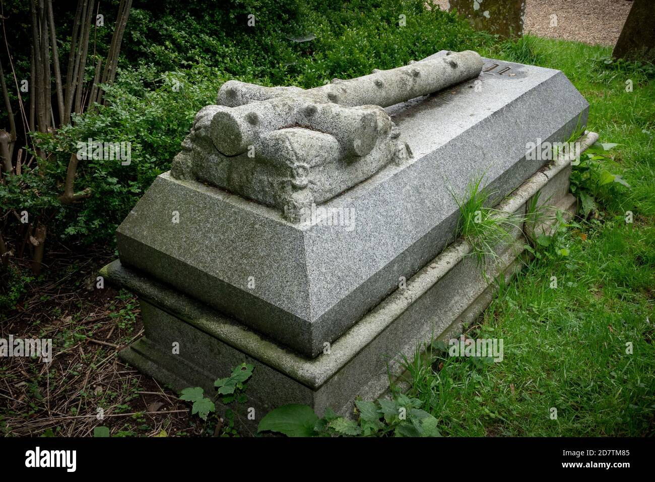 Tomba di Mildred Holland a St Mary's Churchyard, Huntingfield, Suffolk, Regno Unito Foto Stock