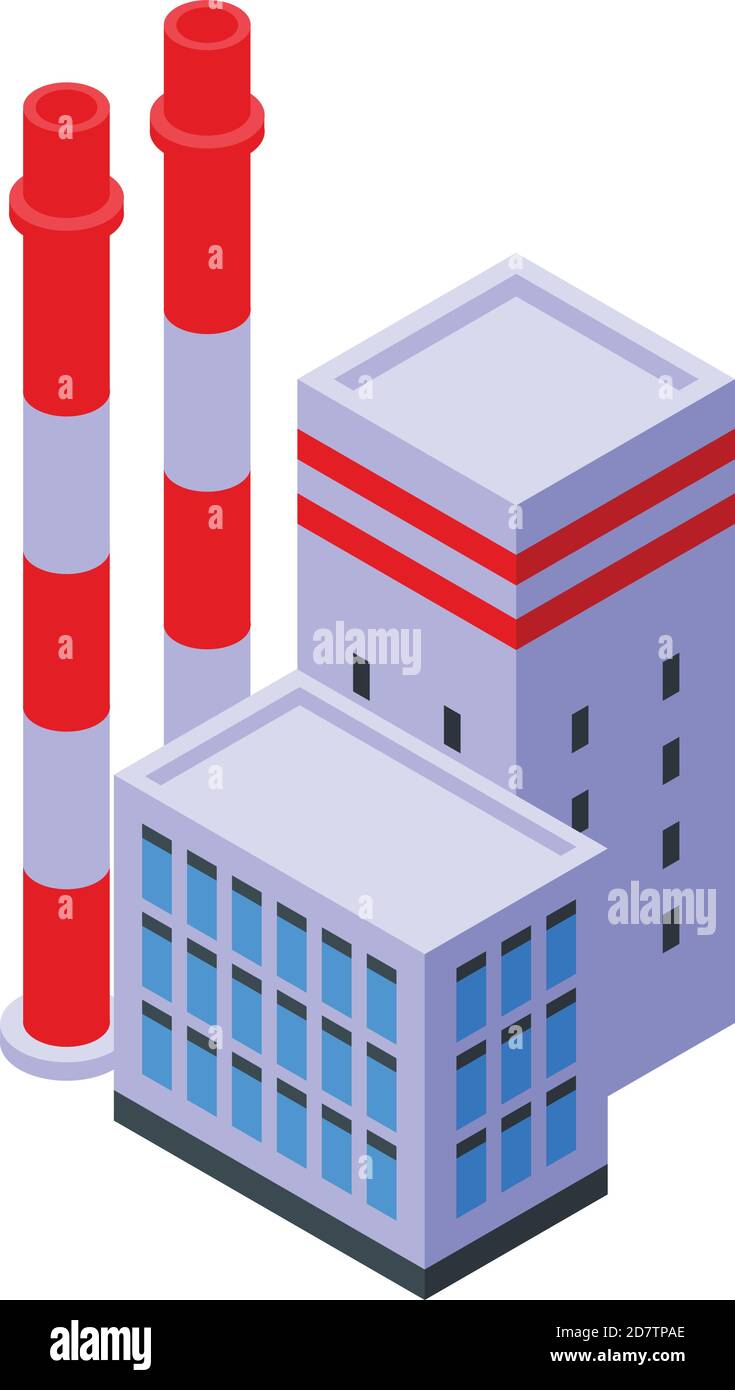 Icona inquinamento di fabbrica. Icona vettoriale di inquinamento di fabbrica isometrica per il web design isolato su sfondo bianco Illustrazione Vettoriale