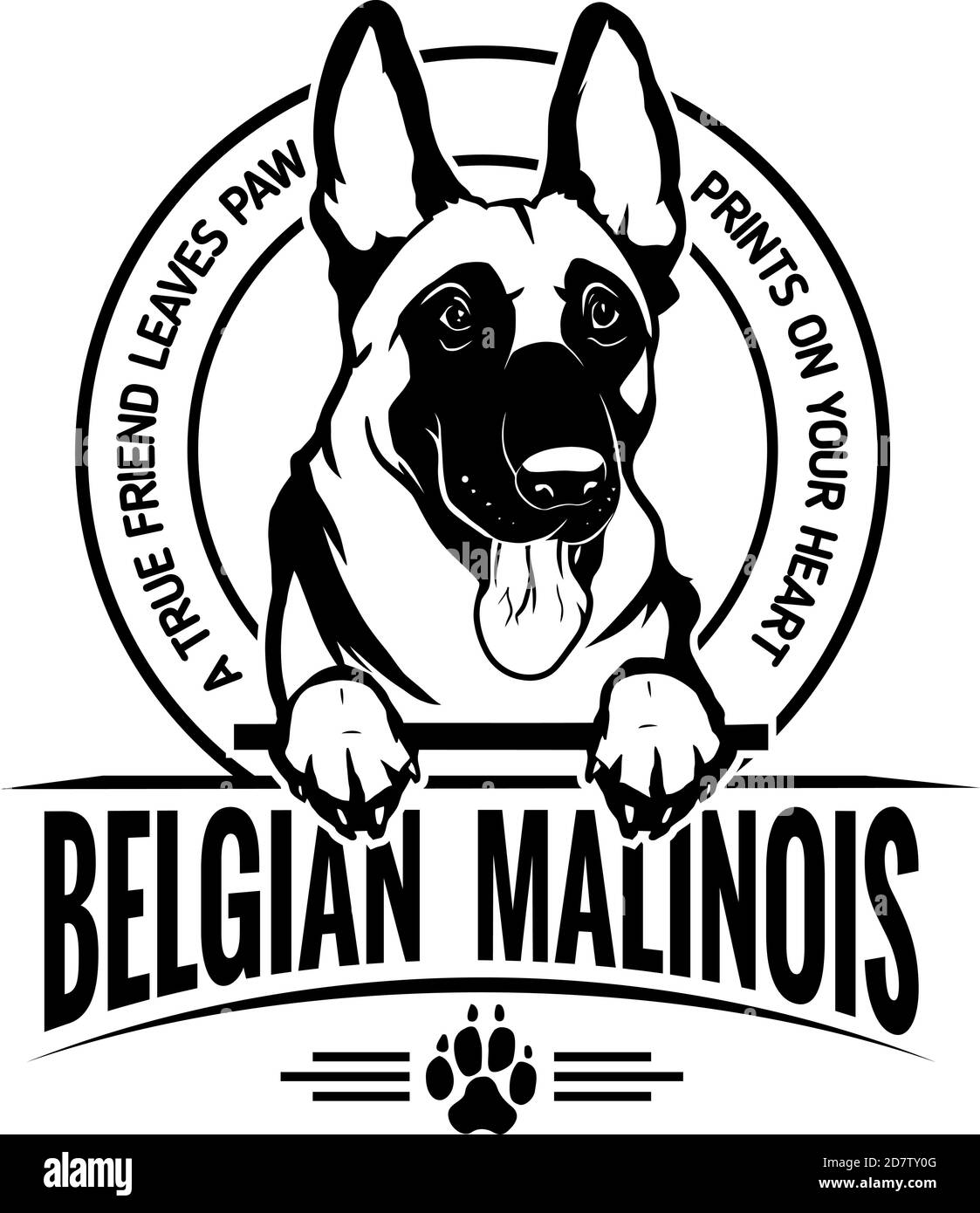 Belga Malinois cane Felice faccia Paw cucciolo cucciolo clip Art K-9 Cop Police Logo SVG PNG Clipart Vector Cricut Taglio Illustrazione Vettoriale