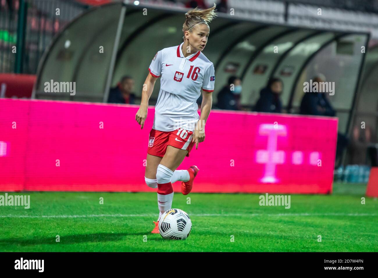 Dominika Grabowska di Polonia ha visto in azione durante la partita di qualificazione EURO 2021 delle donne UEFA tra Polonia e Azerbaigian allo stadio di Polonia. (Punteggio finale; Polonia 3:0 Azerbaigian) Foto Stock