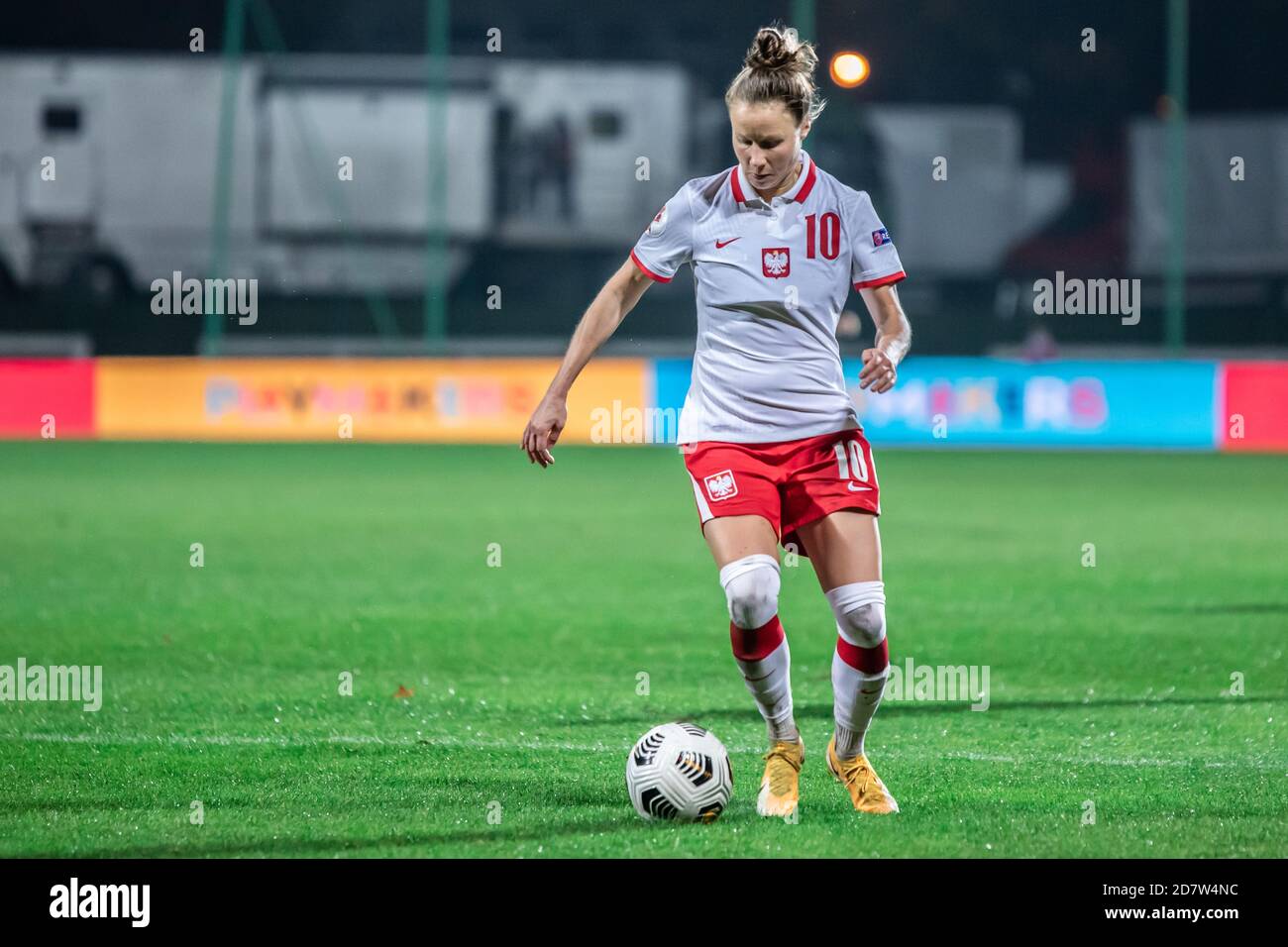 Agata Tarczynska della Polonia ha visto in azione durante la partita di qualificazione EURO 2021 delle donne UEFA tra Polonia e Azerbaigian allo stadio di Polonia. (Punteggio finale; Polonia 3:0 Azerbaigian) Foto Stock