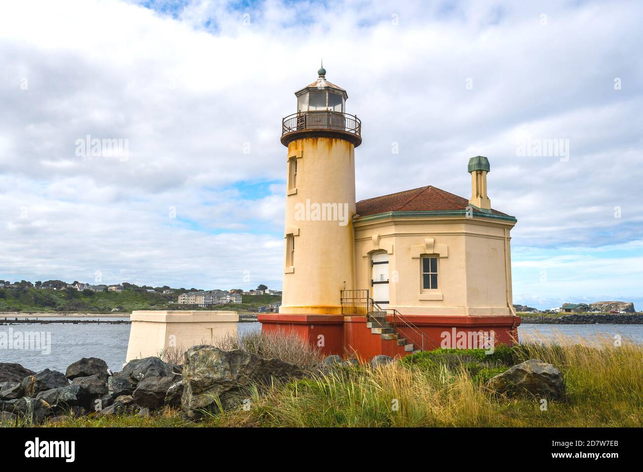 Fiume Coquille Lighthouse, Oregon-STATI UNITI D'AMERICA Foto Stock