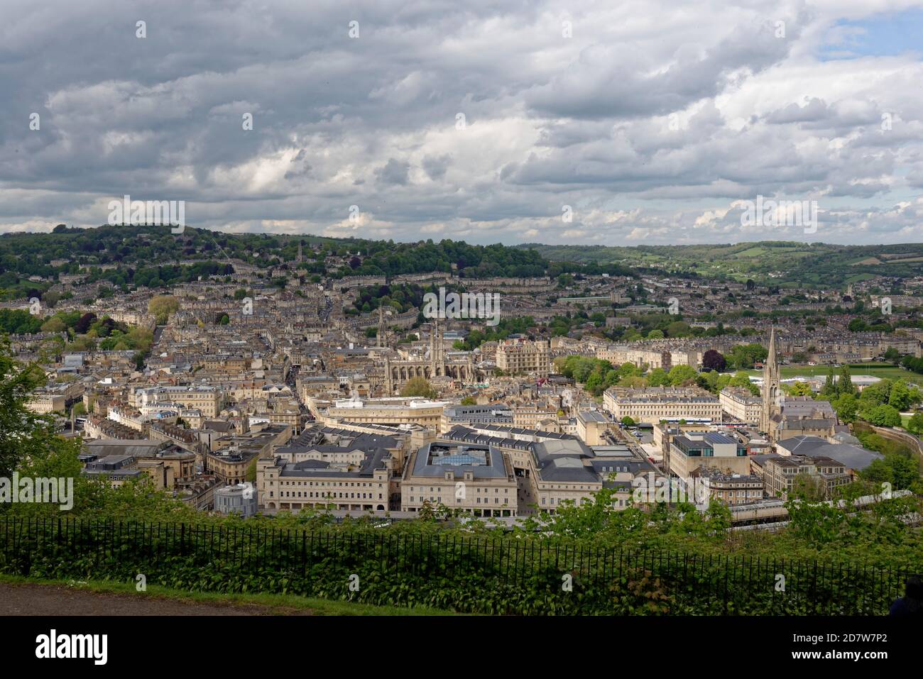 Città di Bath da Lyncombe Hill, Somerset, Inghilterra, Regno Unito Foto Stock