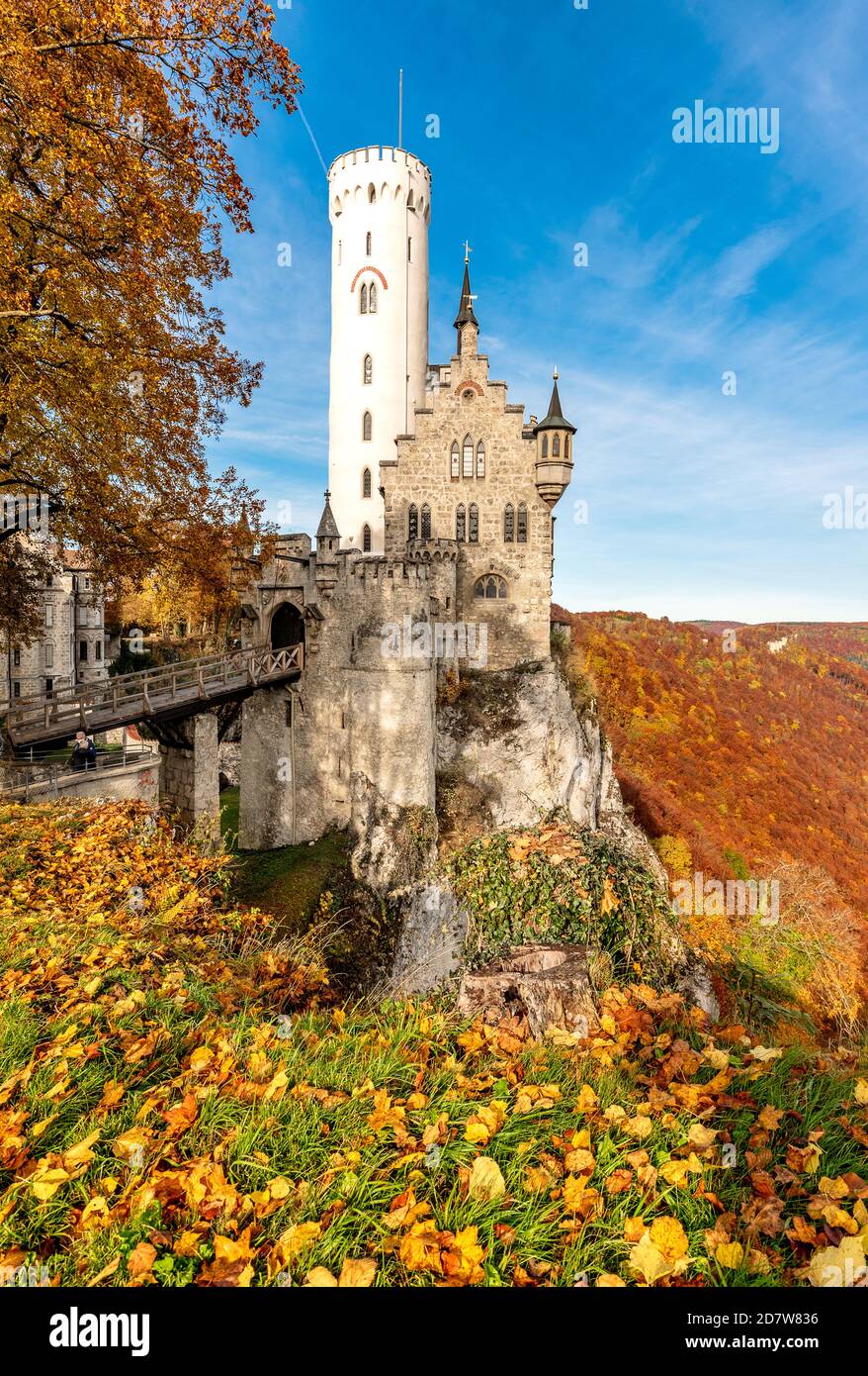 Lichtenstein Castello durante perfetto ottobre Foto Stock