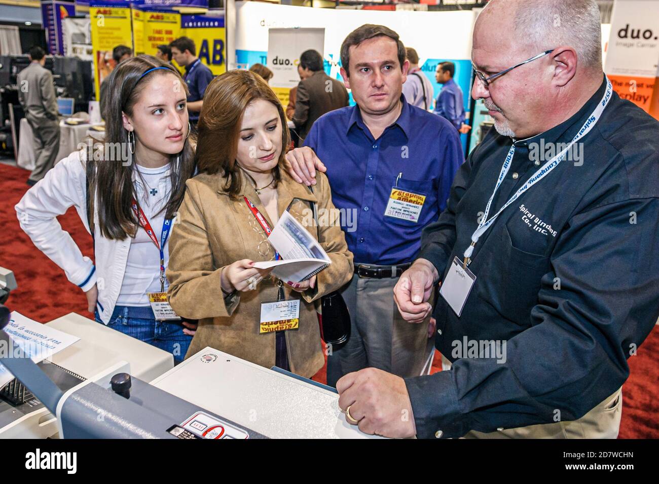 Florida,Miami Beach Convention Center,centro,Graphics of the Americas Global Graphic Communications Exposition,vendor vendor stall stalli stand deale Foto Stock