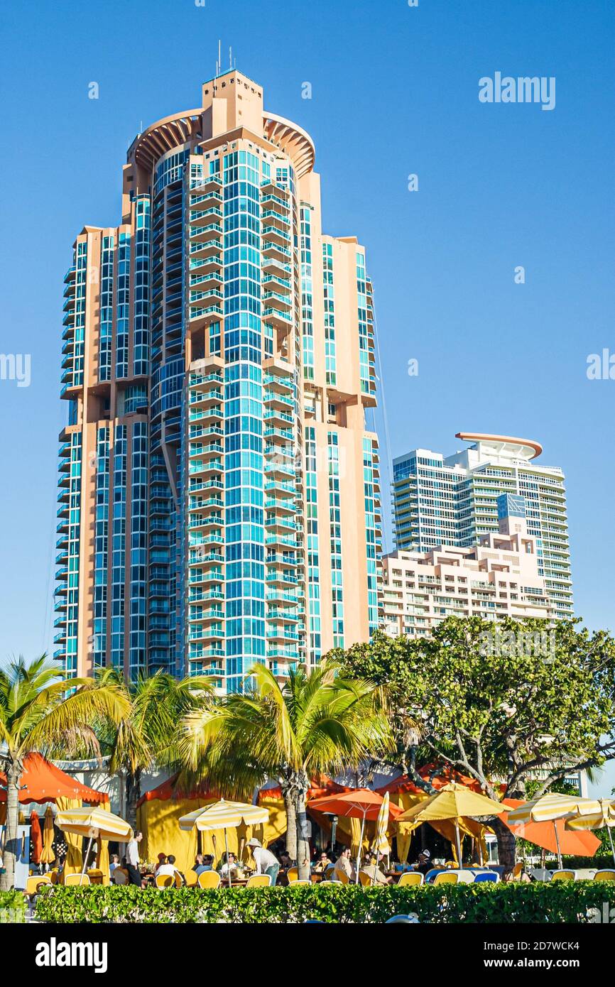 Miami Beach Florida, Monty's Sunset South Beach, ristorante con ristorante Portofino Tower, Foto Stock