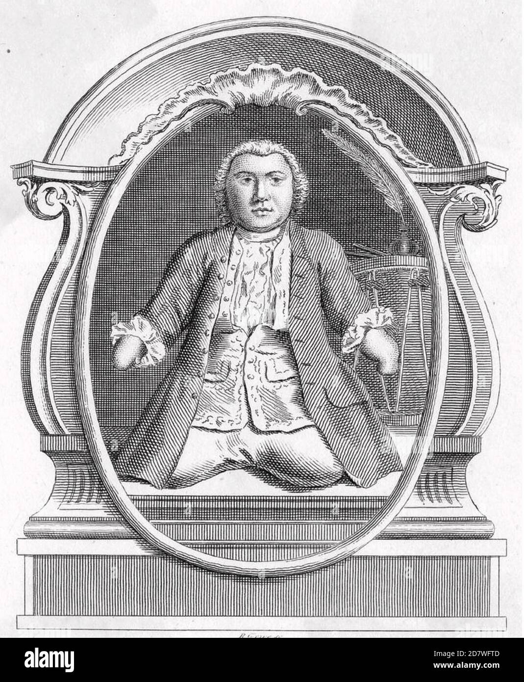 MATTHAU BUCHINGER (1674-1722) nato a Norimberga, Germania, senza braccia o gambe. Foto Stock