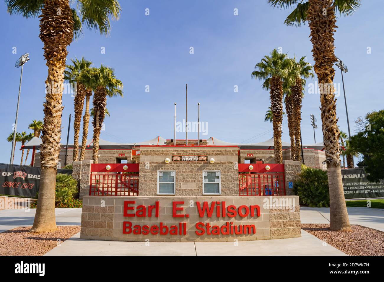 Las Vegas, ottobre 20, 2020 - Sunny view del Earl E. Wilson Baseball Stadium in UNLV Foto Stock