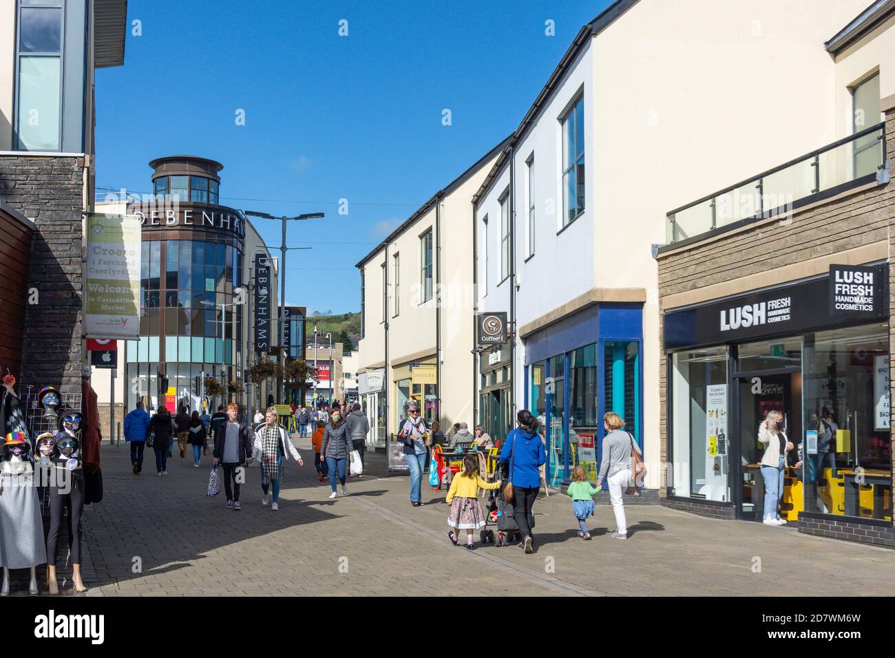 St Catherine's Walk, Carmarthen (Caerfirddin), Carmarthenshire (Sir Gaerfirddin), Galles, Regno Unito Foto Stock