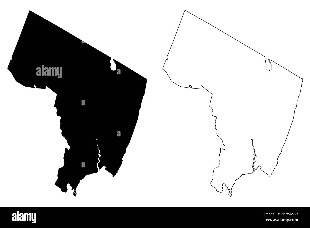 Bergen County, New Jersey (Stati Uniti, Stati Uniti d'America, Stati Uniti, Stati Uniti, Stati Uniti) mappa vettoriale illustrazione, schizzo scribbling Bergen mappa Illustrazione Vettoriale