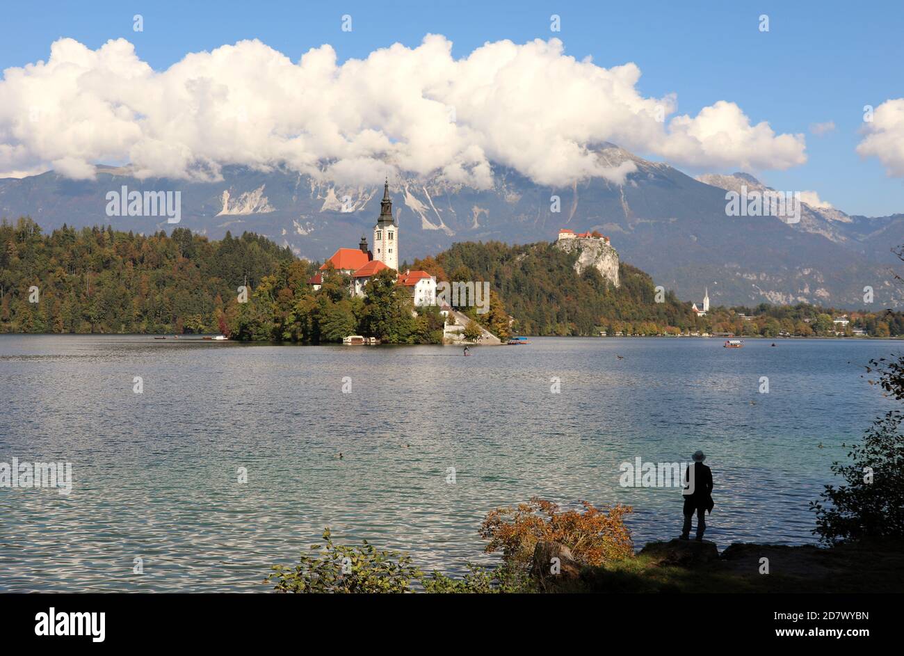 Destinazione turistica del lago di Bled in Slovenia Foto Stock