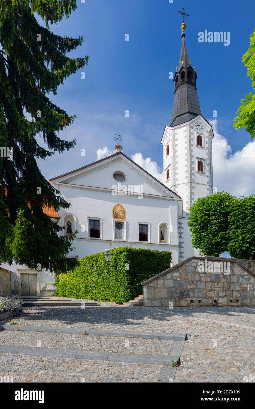 Chiesa dell'Annunciazione della Beata Vergine Maria nella città di Klanjec, Zagorje, Croazia Foto Stock