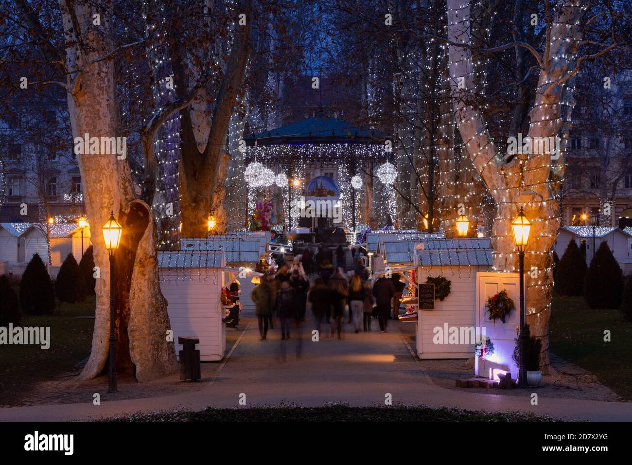 Advent decorazioni nel centro della città di Zagabria, Croazia Foto Stock