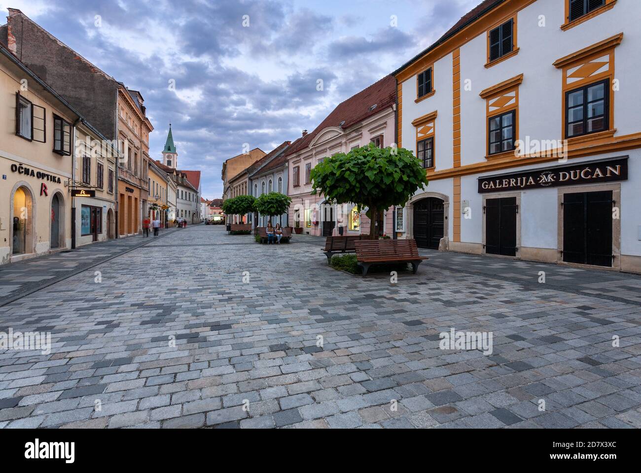 Via Ljudevit Gaj nella città di Varazdin, Croazia Foto Stock