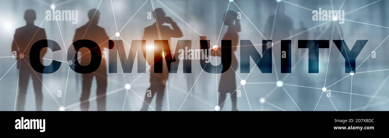 Community Mixed Media Business Social background 2021. Foto Stock
