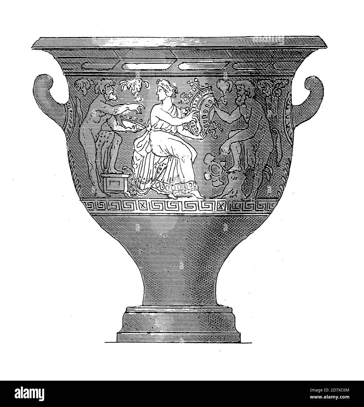 Illustrazione del vaso greco del XIX secolo. Incisione pubblicata su Systematischer Bilder Atlas - Bauwesen, Ikonographische Encyklopedie der Wissenschaft Foto Stock Illustrazione del vaso greco del XIX secolo. Incisione pubblicata su Systematischer Bilder Atlas - Bauwesen, Ikonographische Encyklopedie der Wissenschaft Foto Stock