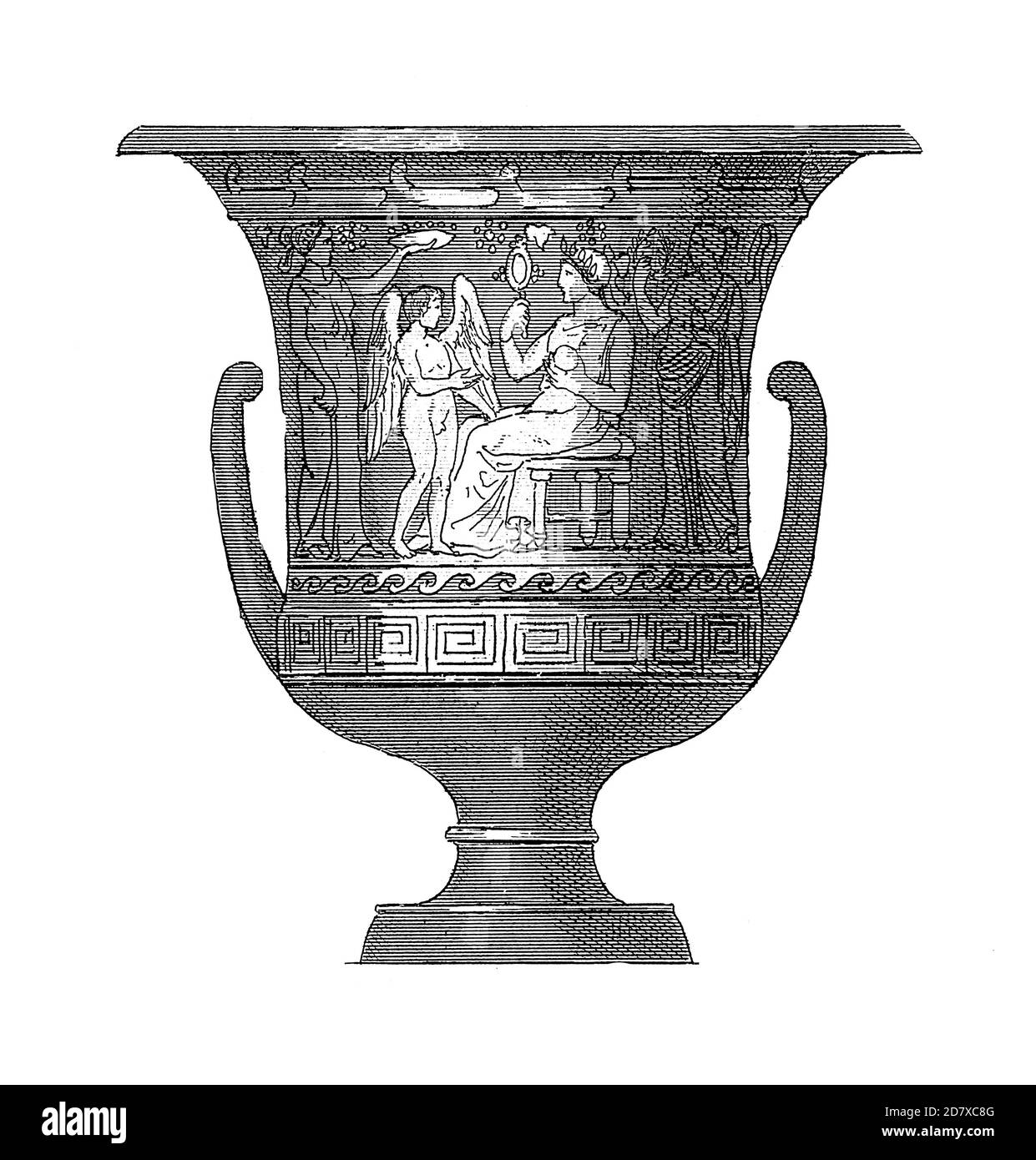 Antica incisione del XIX secolo di vaso greco. Illustrazione pubblicata in Systematischer Bilder Atlas - Bauwesen, Ikonographische Encyklopedie der Wiss Foto Stock Antica incisione del XIX secolo di vaso greco. Illustrazione pubblicata in Systematischer Bilder Atlas - Bauwesen, Ikonographische Encyklopedie der Wiss Foto Stock