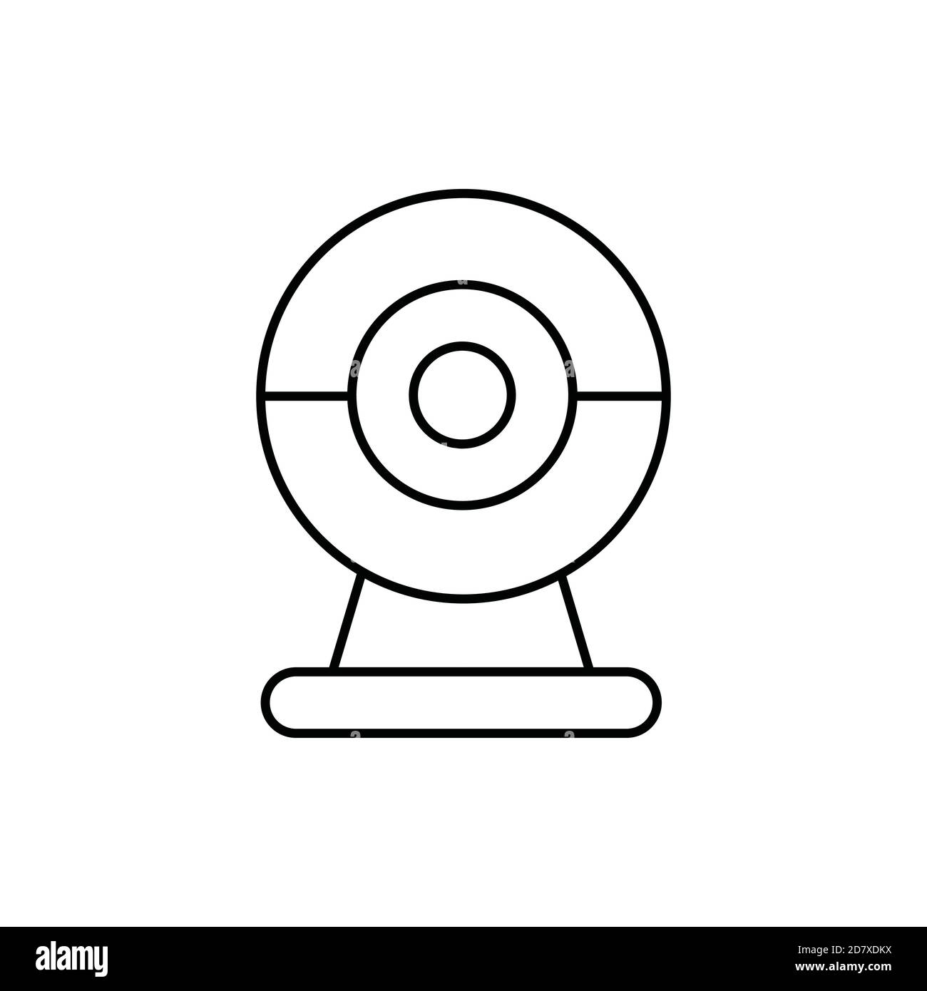 tecnologia webcam icona singola isolata con stile linea o contorno Illustrazione Vettoriale
