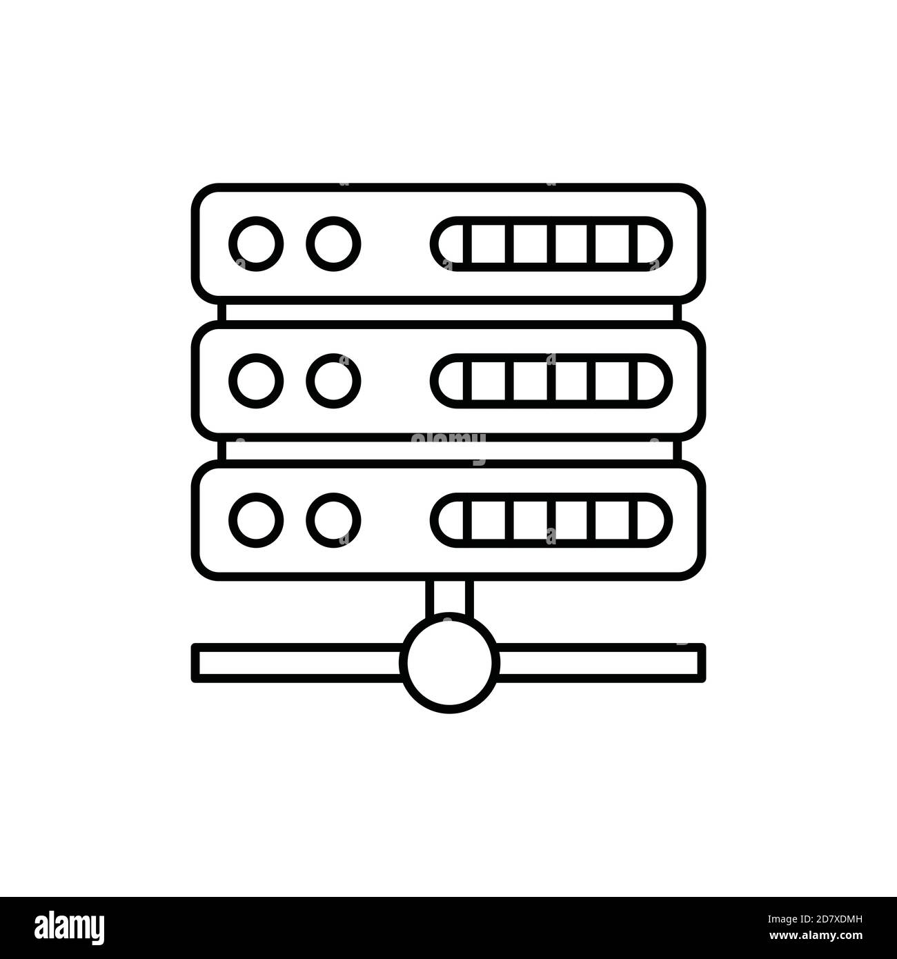 server database computer singola icona isolata con linea o contorno stile Illustrazione Vettoriale