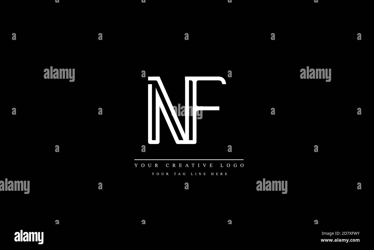 Modello monogramma del logo vettoriale astratto NF FN Foto Stock