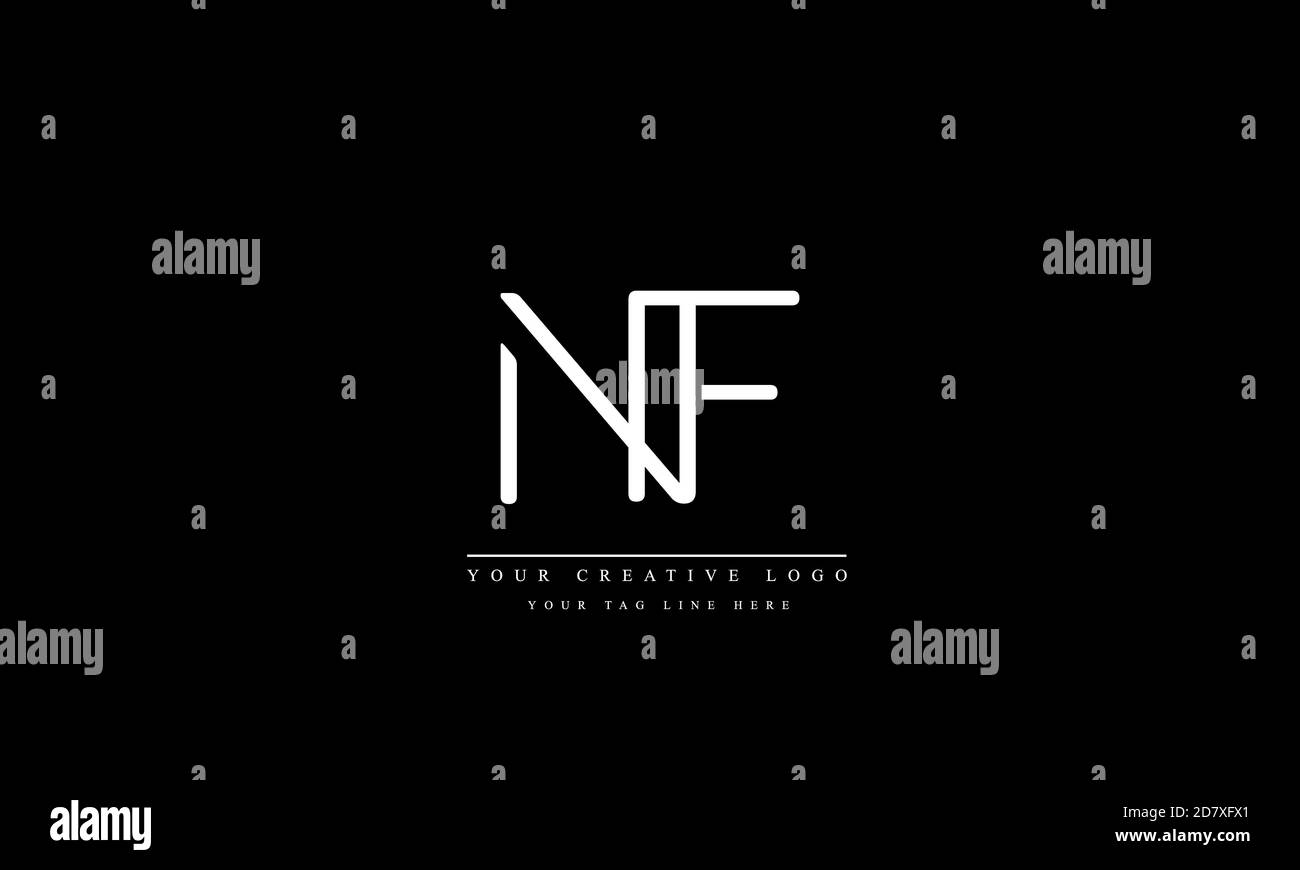 Modello monogramma del logo vettoriale astratto NF FN Foto Stock
