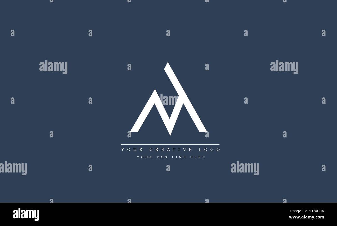 MA AM M un modello monogramma astratto del logo vettoriale Foto Stock