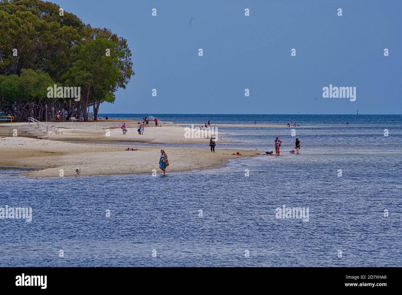 Pigro Domenica pomeriggio presso la spiaggia di Bongaree Bribie Island Foto Stock