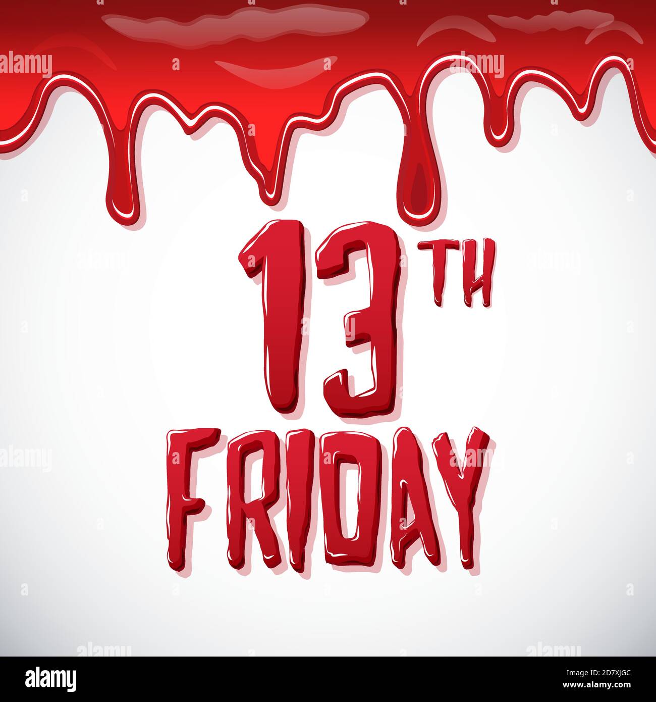 Venerdì 13. Scritte sanguinose. Sfondo bianco. Illustrazione Vettoriale